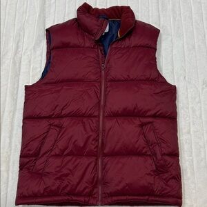 Men’s Old Navy Puffer Vest Maroon & Navy Large